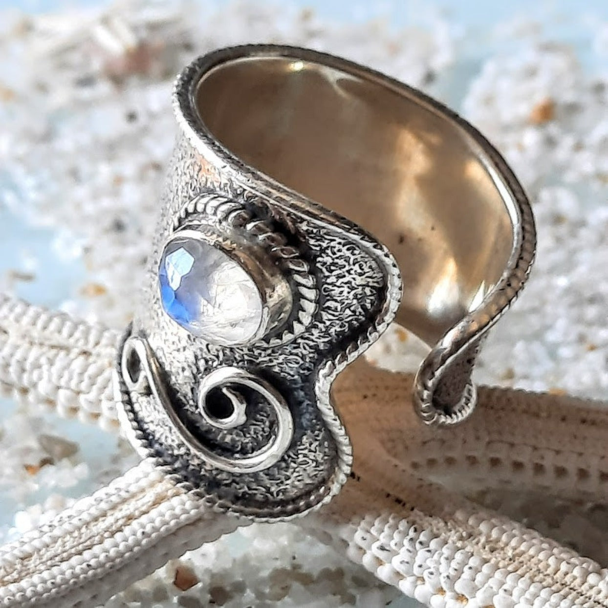 Tibetan store moonstone ring