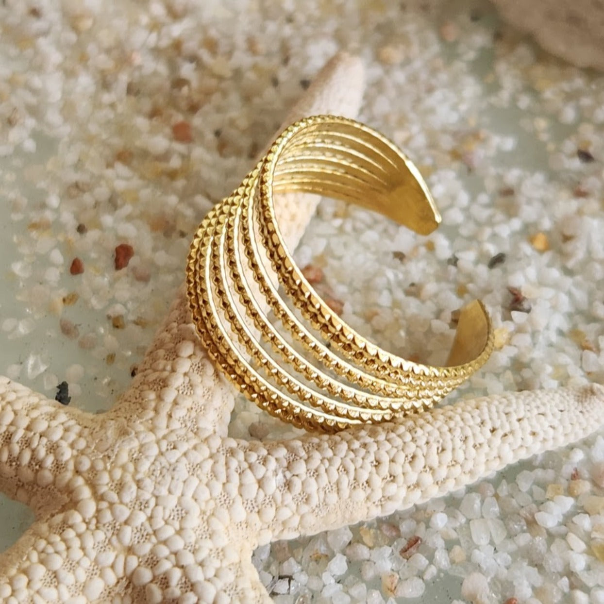 GOLDEN SPHERE - ADJUSTABLE GOLD LAYERED WATERPROOF RING - Premium Rings from www.beachboho.com.au - Just $48! Shop now at www.beachboho.com.au