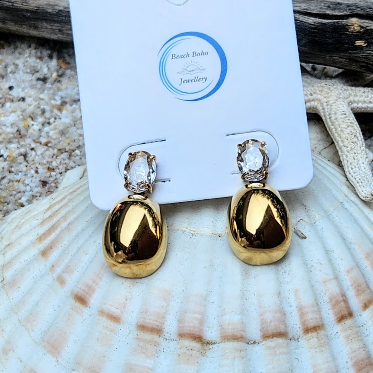 ABUNDANCE SUNS  - 18K GOLD  WATERPROOF EARRINGS