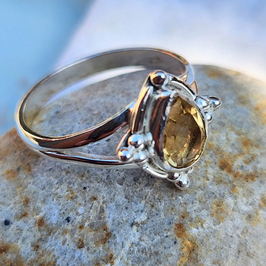 SUNSHINE - CITRINE 925 STERLING SILVER RING - Premium Rings from www.beachboho.com.au - Just $80! Shop now at www.beachboho.com.au