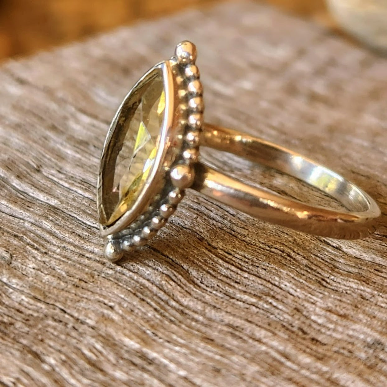 Wood citrine rings online