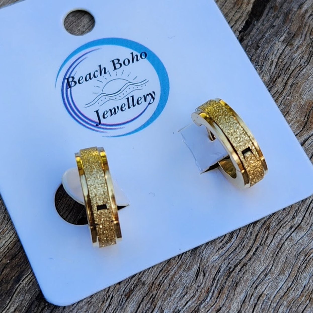 GOLD OR SILVER -  SPECKLED MATT WATERPROOF HUGGIE HOOP EARRINGS - Premium earrings from www.beachboho.com.au - Just $35! Shop now at www.beachboho.com.au