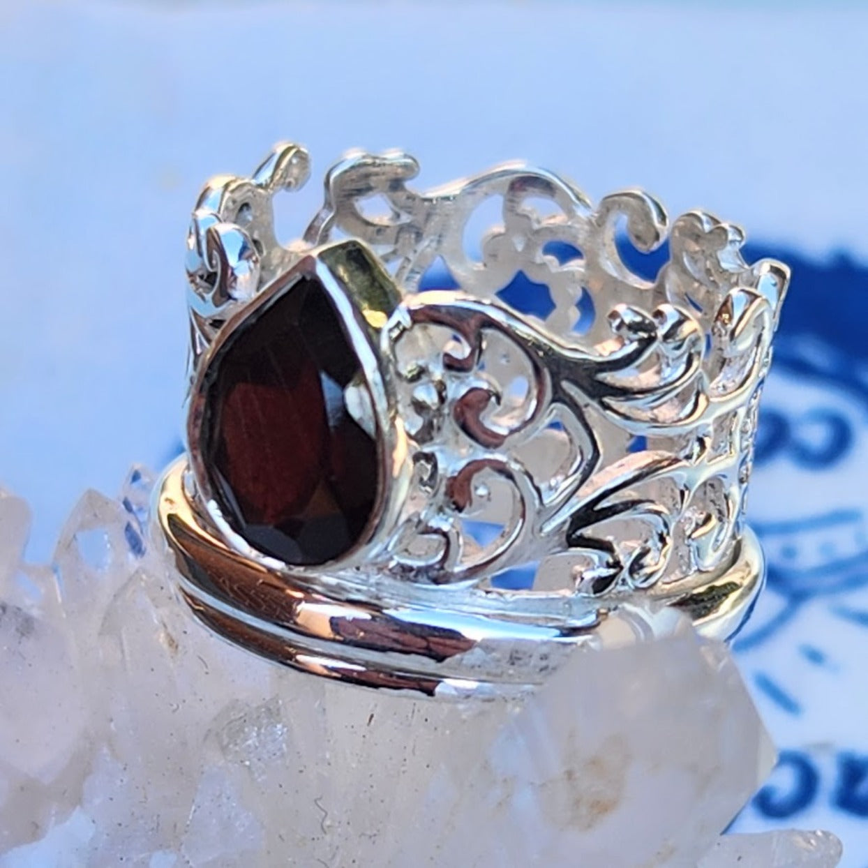 Blue deals garnet ring