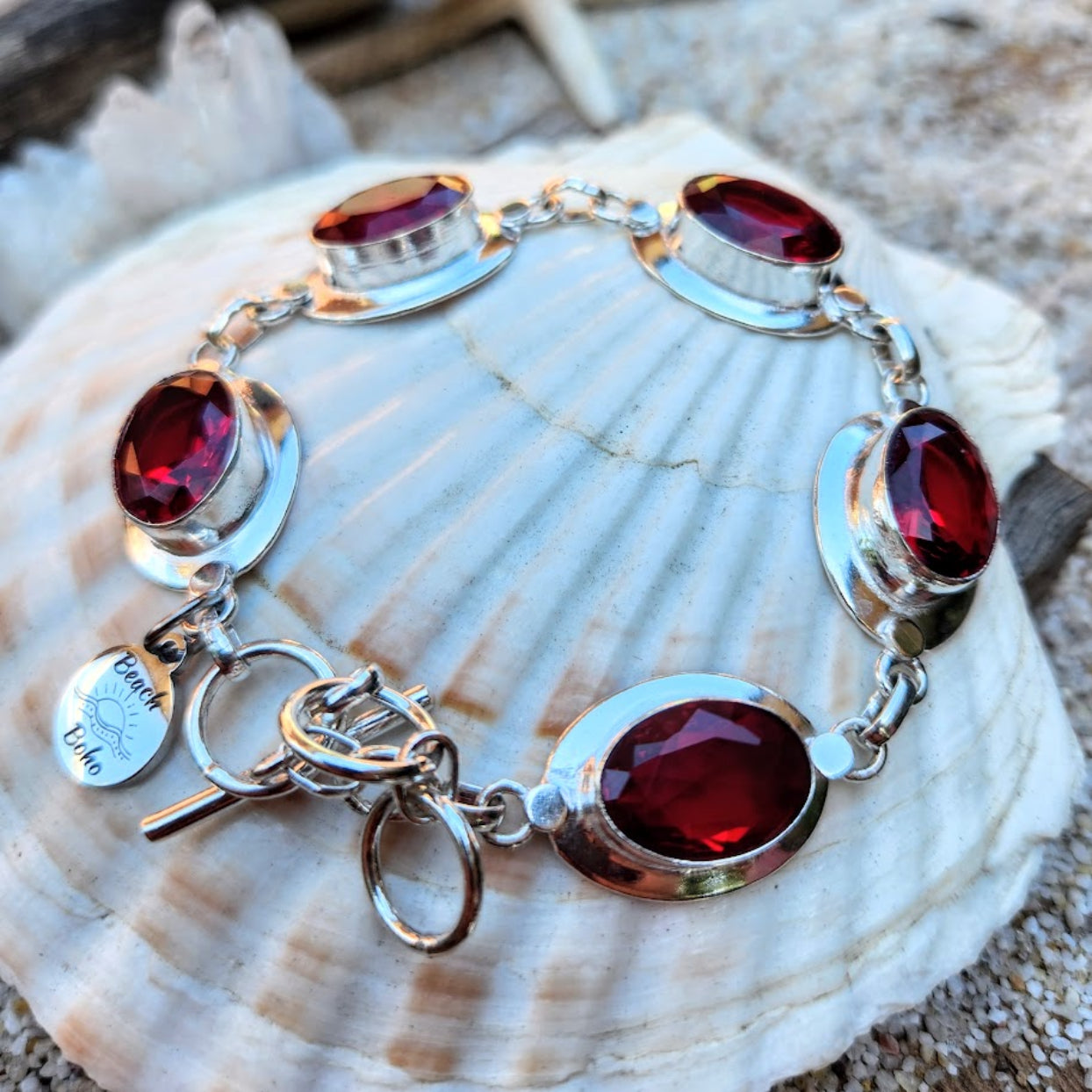 LE ROUGE - GARNET CRYSTAL 925 BRACELET