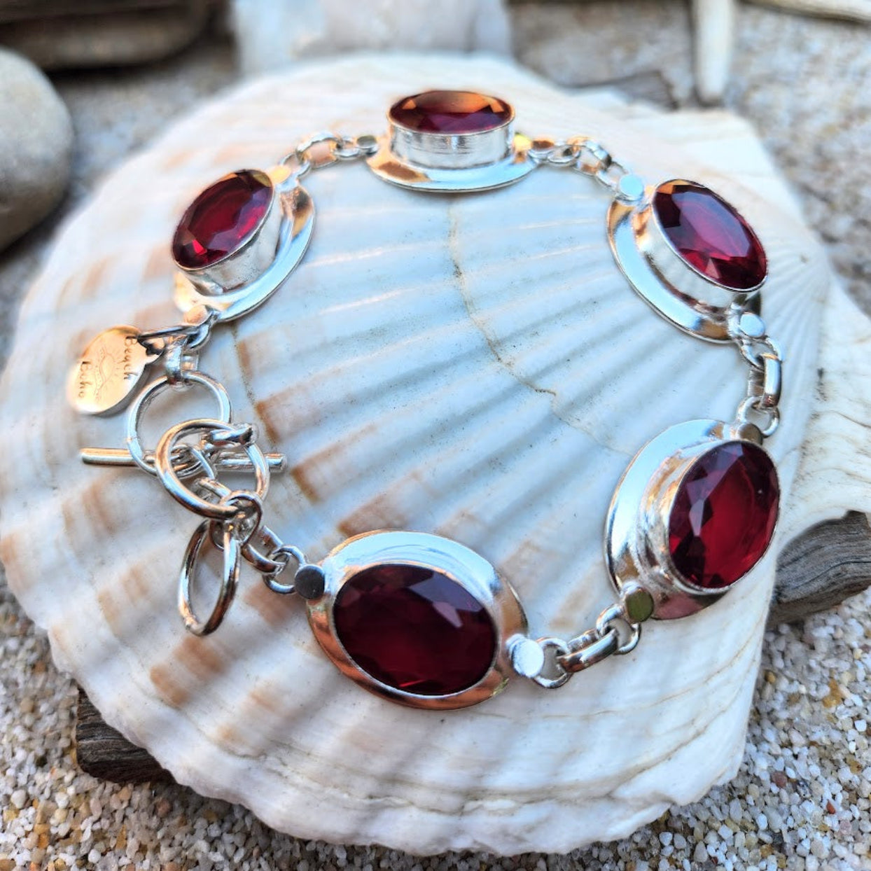 LE ROUGE - GARNET CRYSTAL 925 BRACELET