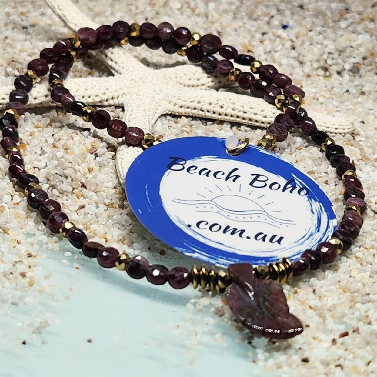 RED LEAVES - GARNET GOLD HEMITITE NECKLACE - Premium necklaces from www.beachboho.com.au - Just $65! Shop now at www.beachboho.com.au