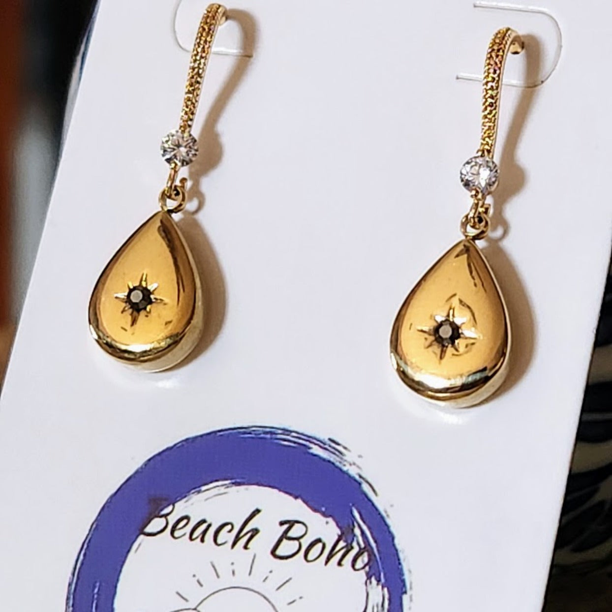 STAR DROP - 925 GOLD FILLED DROP EARRINGS - Premium earrings from www.beachboho.com.au - Just $45! Shop now at www.beachboho.com.au