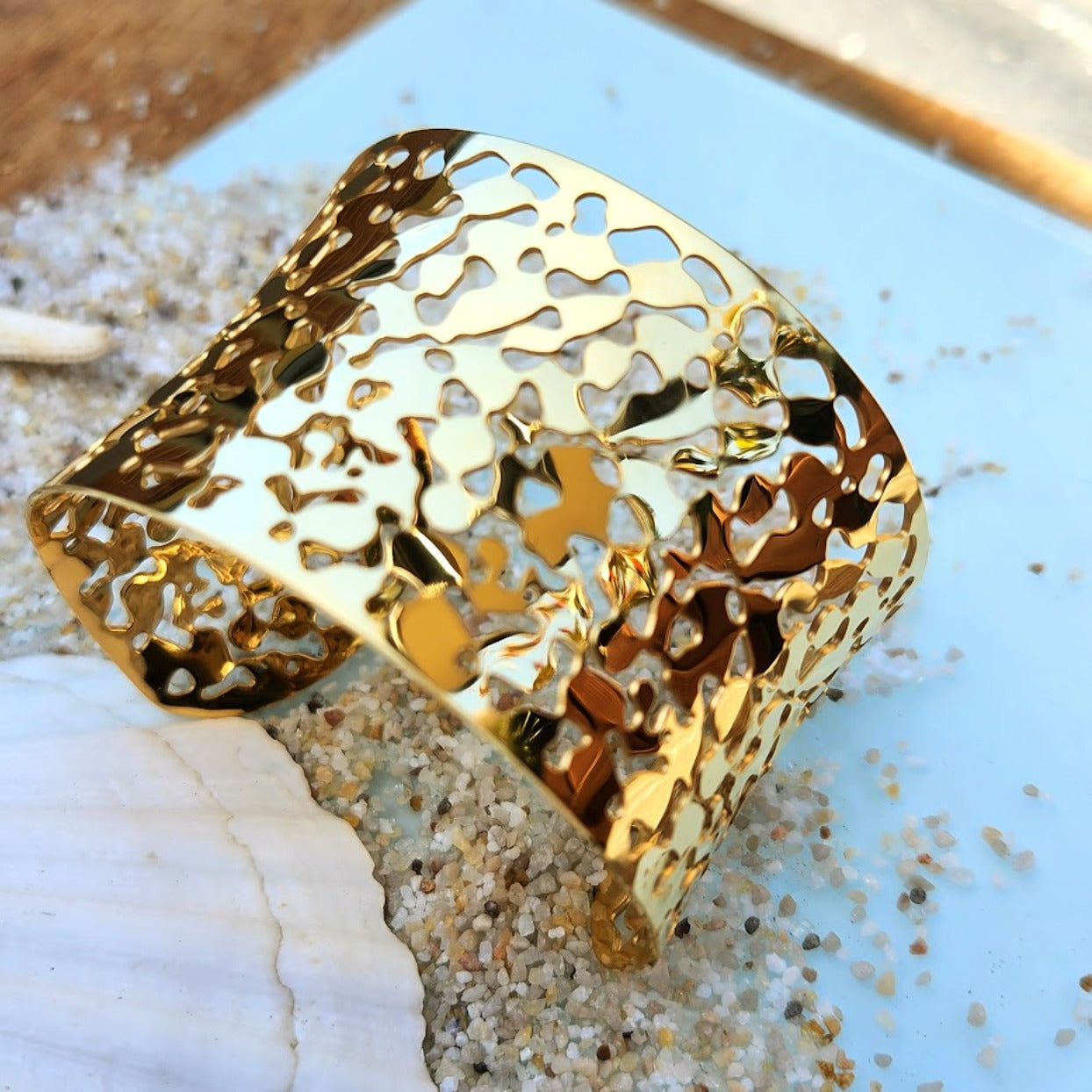 FILIGREE GOLD WATERPROOF BOHO CUFF - Premium Cuff from www.beachboho.com.au - Just $40! Shop now at www.beachboho.com.au