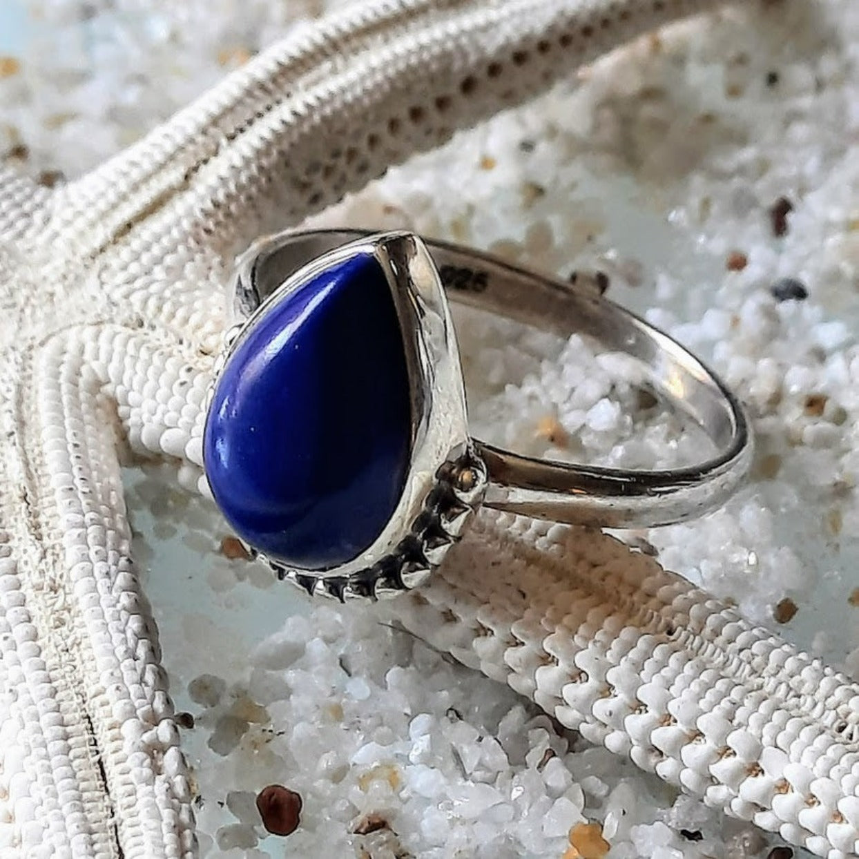 LAPIS LAZULI DROP - 925 SILVER RING - Premium Rings from www.beachboho.com.au - Just $65! Shop now at www.beachboho.com.au