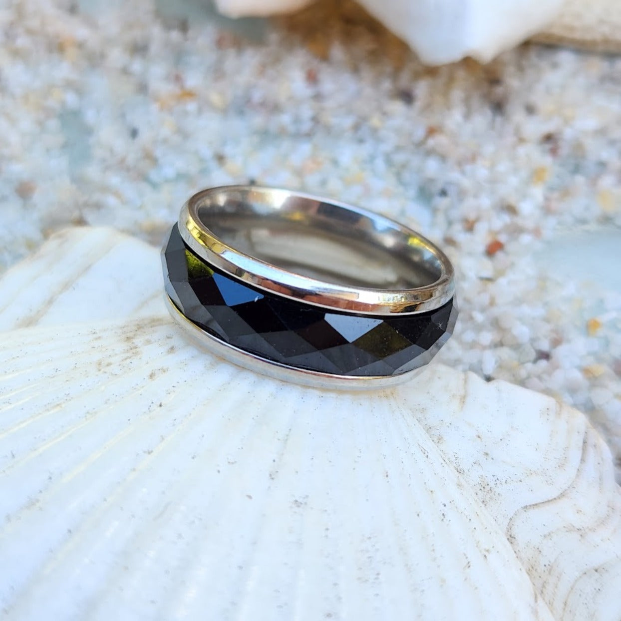 OBSIDIAN GOLD OR SILVER - WATERPROOF RING - Premium Rings from www.beachboho.com.au - Just $85! Shop now at www.beachboho.com.au