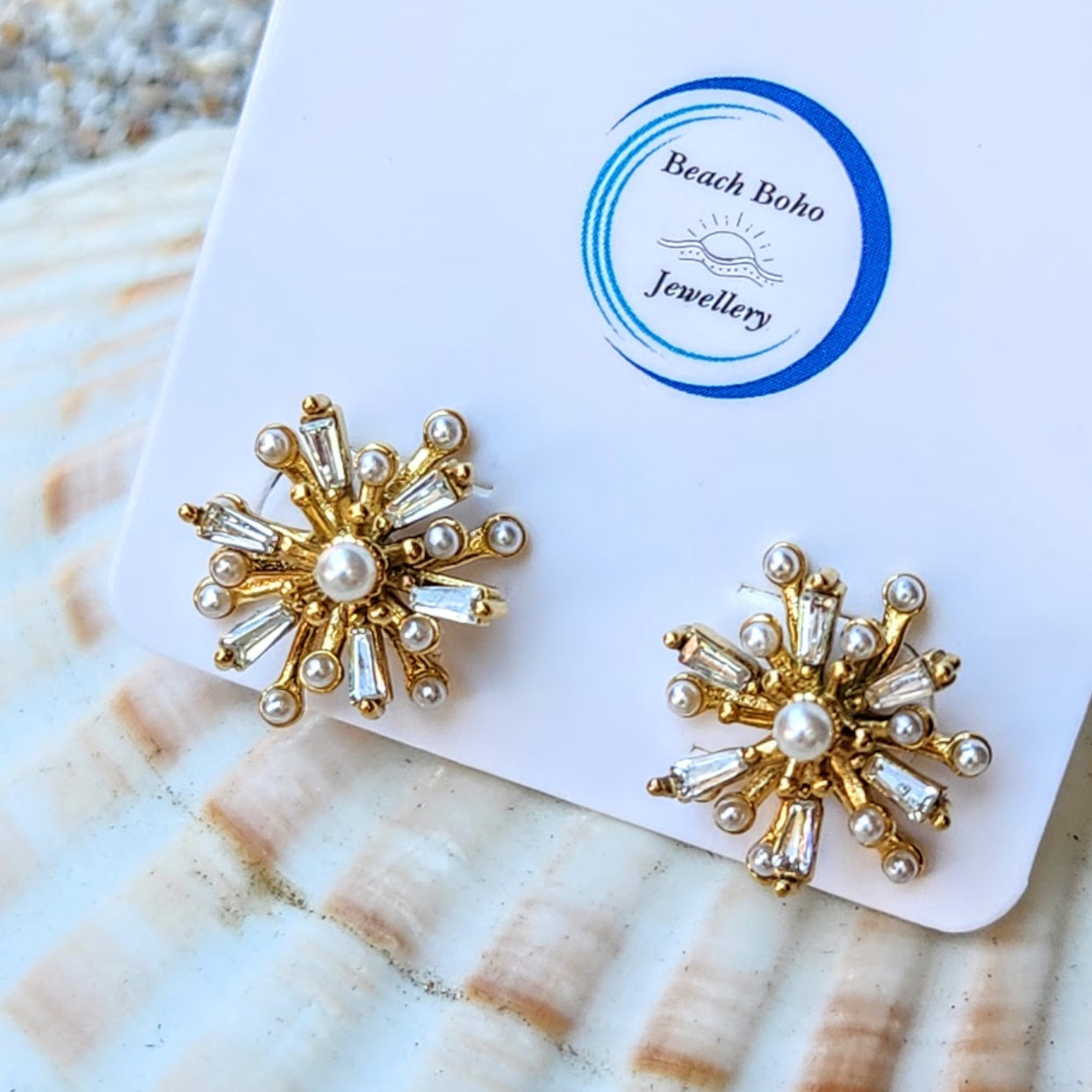 STAR BURST - 18K GOLD  WATERPROOF EARRINGS