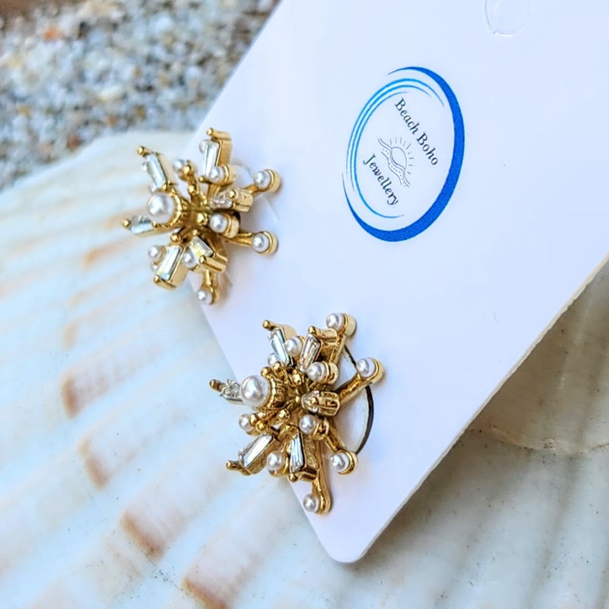 STAR BURST - 18K GOLD  WATERPROOF EARRINGS