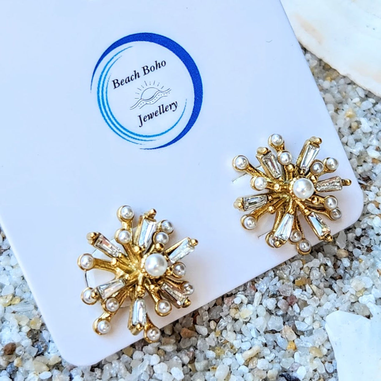 STAR BURST - 18K GOLD  WATERPROOF EARRINGS