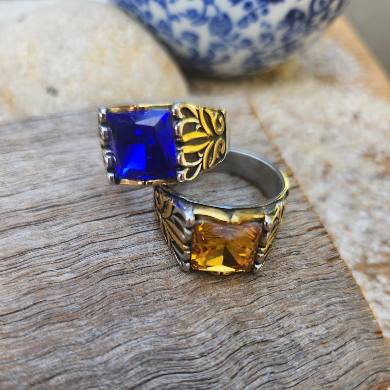 Citrine and aquamarine ring store