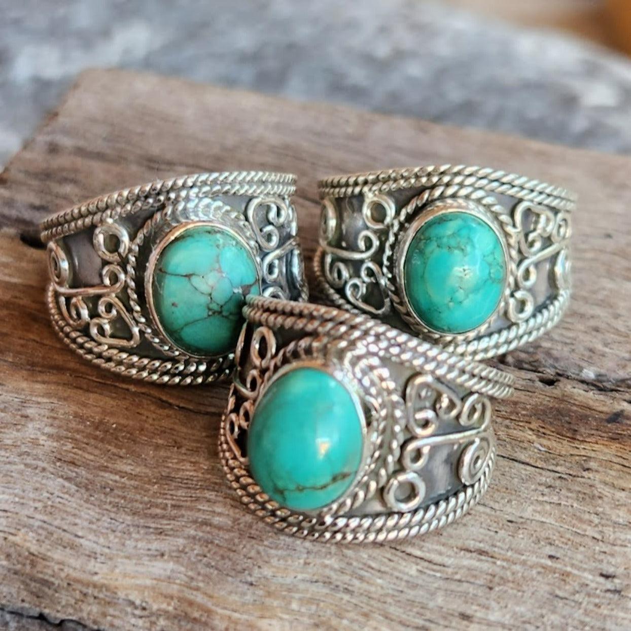 BE ALL - GREEN TURQUOISE DETAILED 925 RING - Premium Rings from www.beachboho,com.au - Just $95! Shop now at www.beachboho.com.au