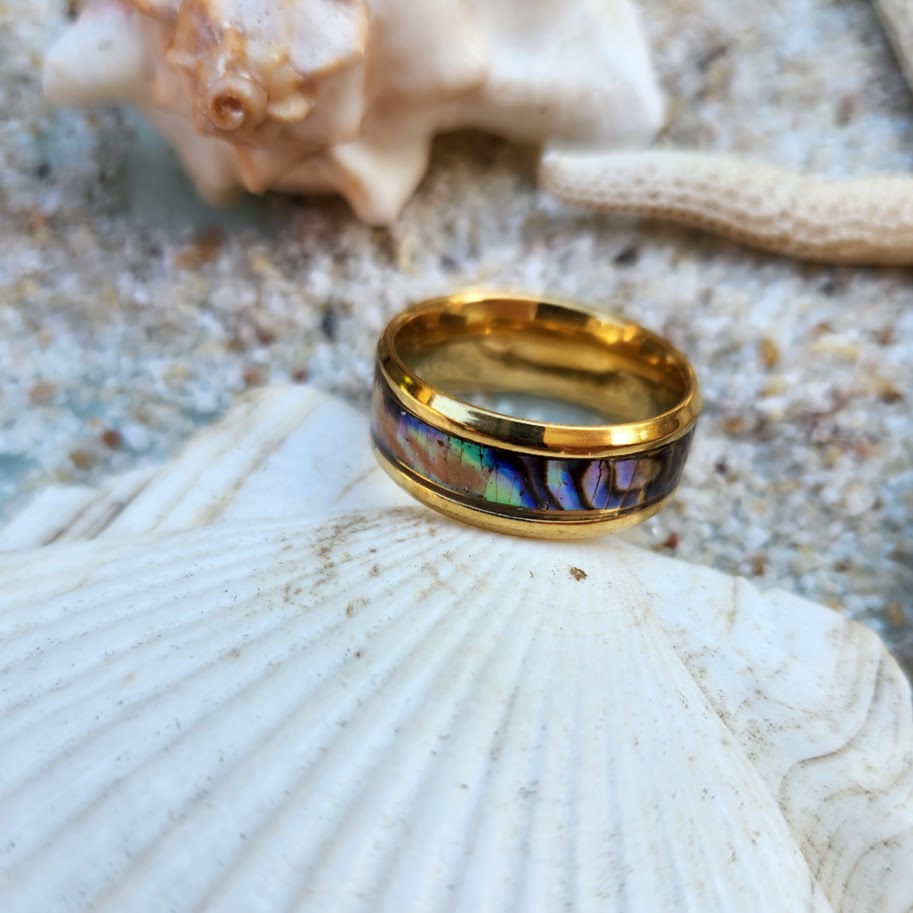 PAUA SHELL (ABALONE) -  18K GOLD WATERPROOF RING - Premium Rings from www.beachboho.com.au - Just $95! Shop now at www.beachboho.com.au