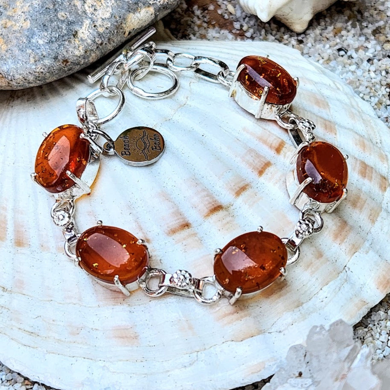 CALMING SUN  - BALTIC AMBER 925 BRACELET