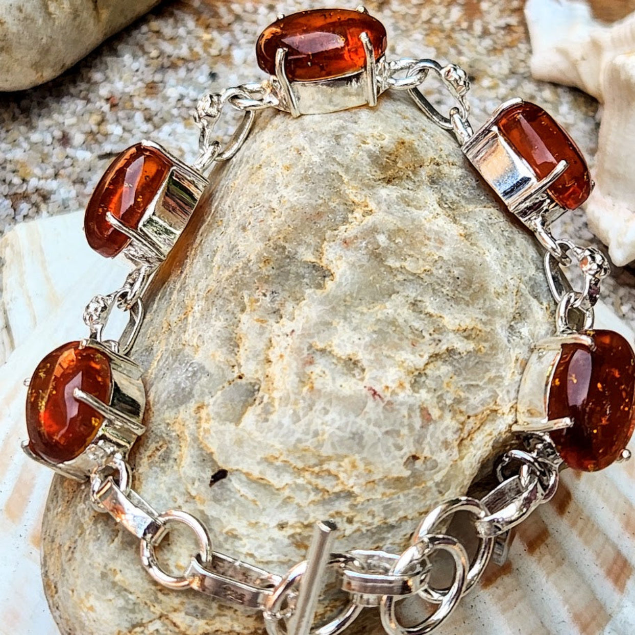 CALMING SUN  - BALTIC AMBER 925 BRACELET