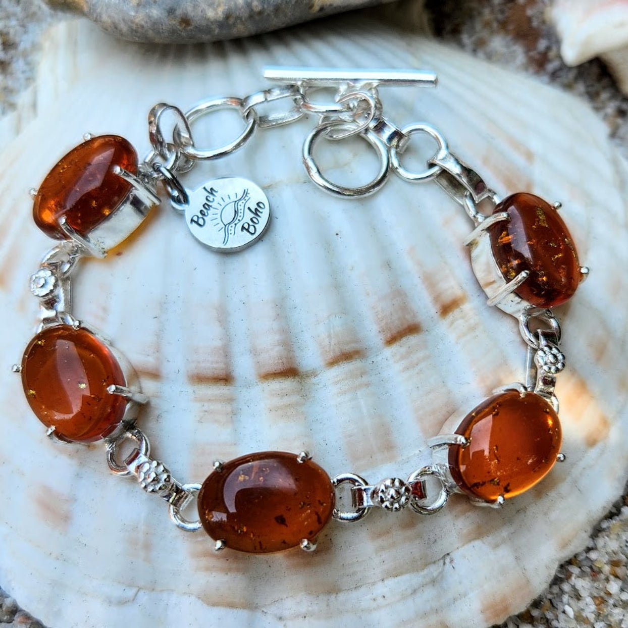 CALMING SUN  - BALTIC AMBER 925 BRACELET