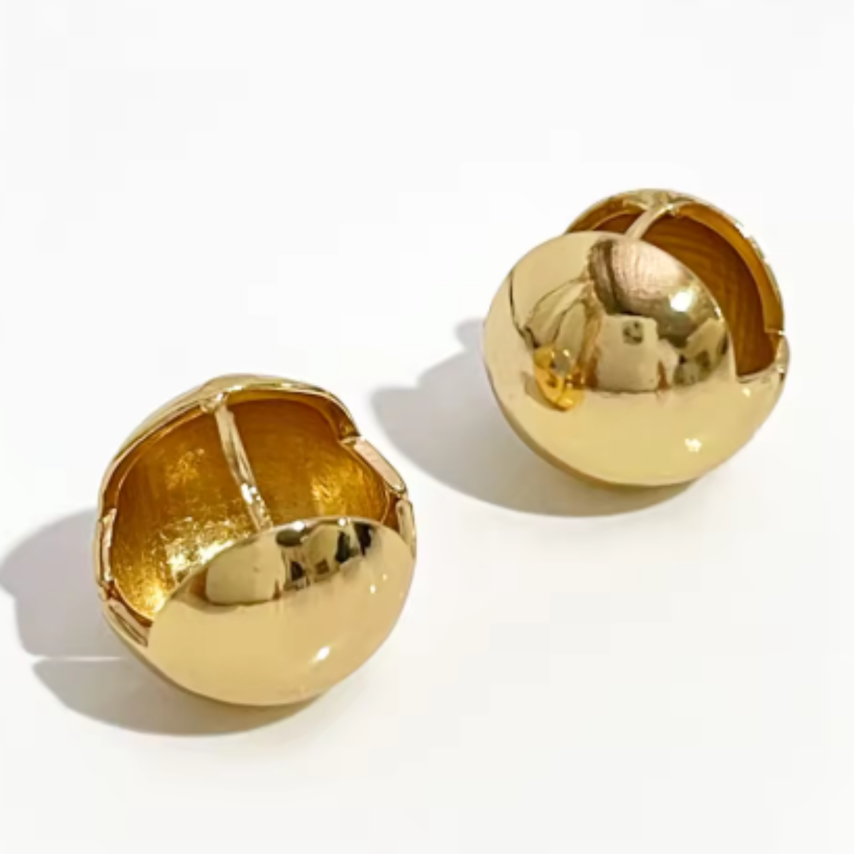 ORBS  -  18K GOLD OR SILVER  WATERPROOF BALL HUGGIE EARRINGS