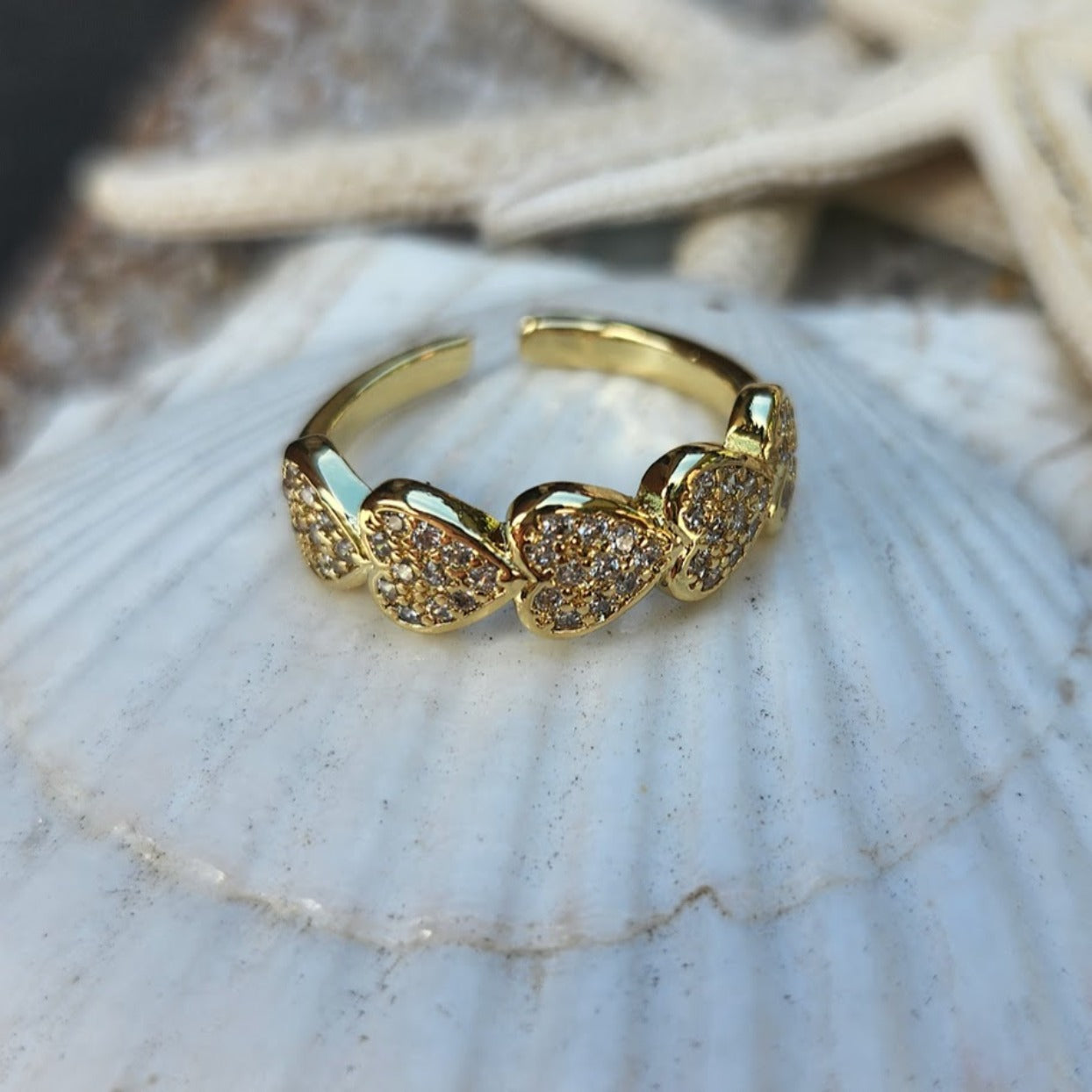 Crystal heart ring store