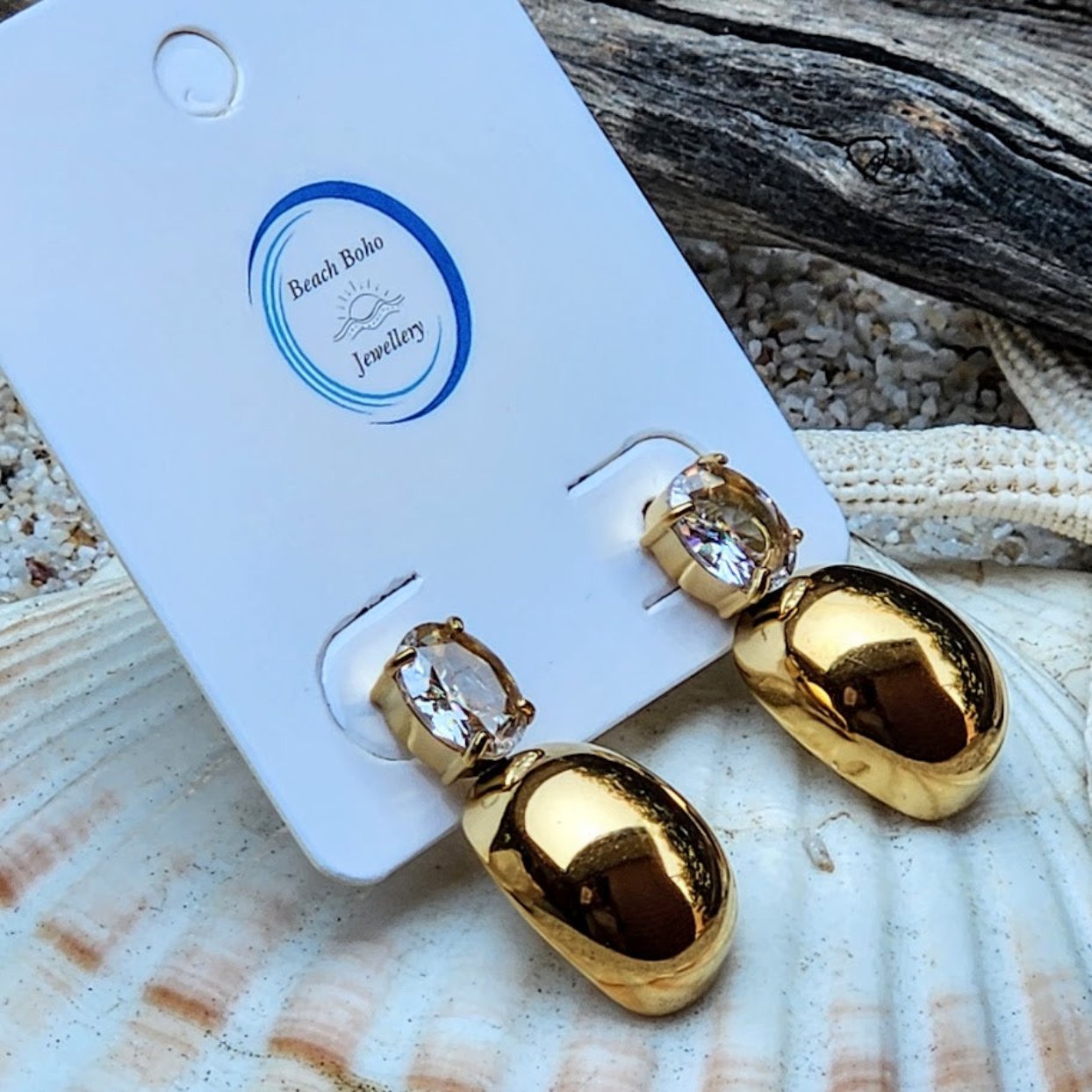 ABUNDANCE SUNS  - 18K GOLD  WATERPROOF EARRINGS