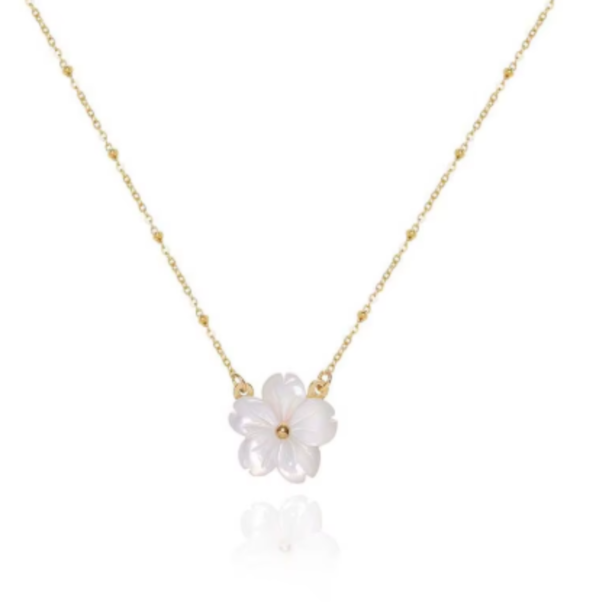 DAISY SHELLS  - WATERPROOF 18K GOLD SHELL DAISY PENDANT