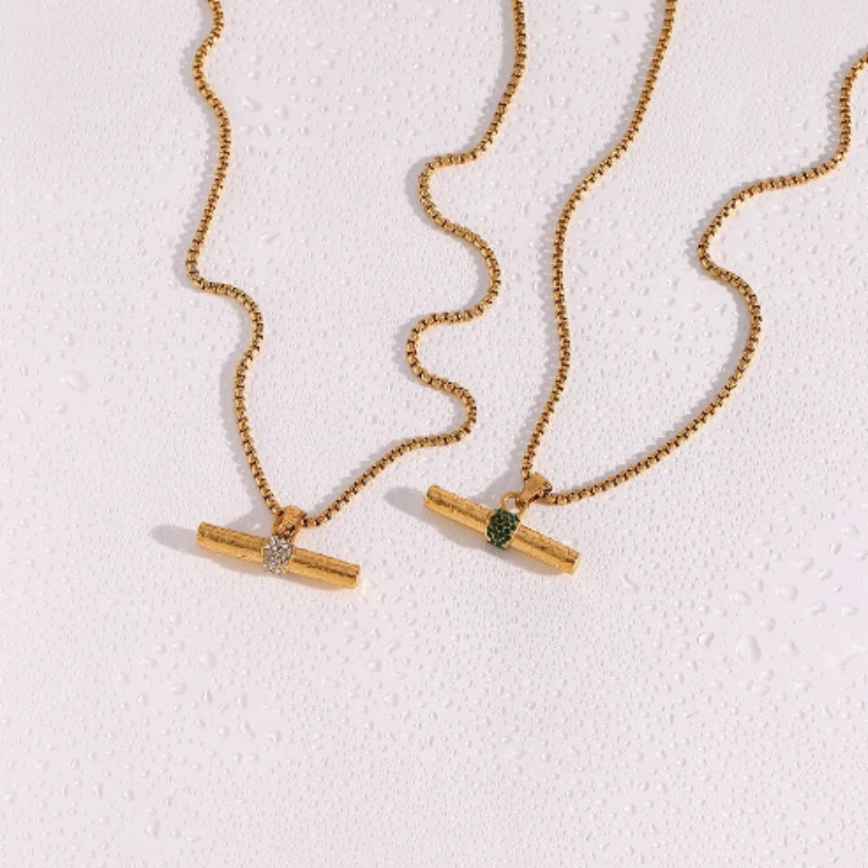 CUBIC ZIRCONIA - FOB CHAIN GOLD WATERPROOF NECKLACE - Premium Necklace from www.beachboho.com.au - Just $85! Shop now at www.beachboho.com.au