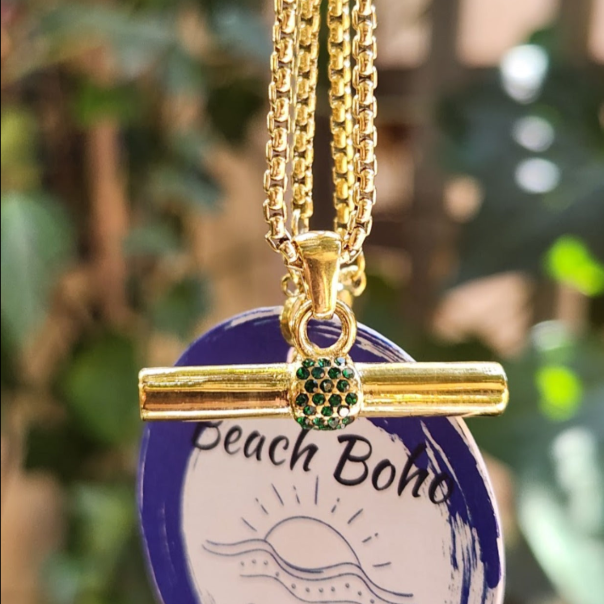 CUBIC ZIRCONIA - FOB CHAIN GOLD WATERPROOF NECKLACE - Premium Necklace from www.beachboho.com.au - Just $85! Shop now at www.beachboho.com.au