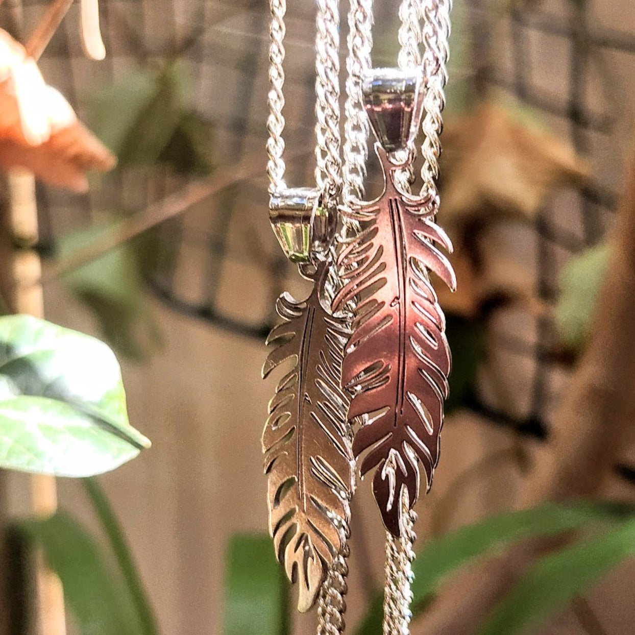 SILVER FEATHER  - MEN'S WATERPROOF NECKLACE - Premium necklaces from www.beachboho.com.au - Just $65! Shop now at www.beachboho.com.au