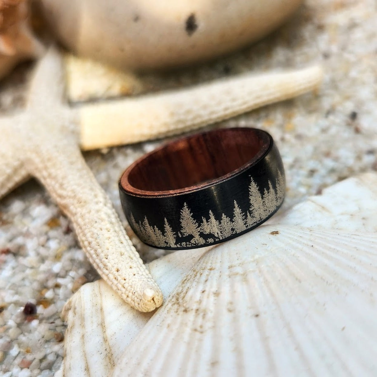 WHITE FORREST - BLACK TITANIUM MEN'S RING - Premium Rings from www.beachboho.com.au - Just $105! Shop now at www.beachboho.com.au