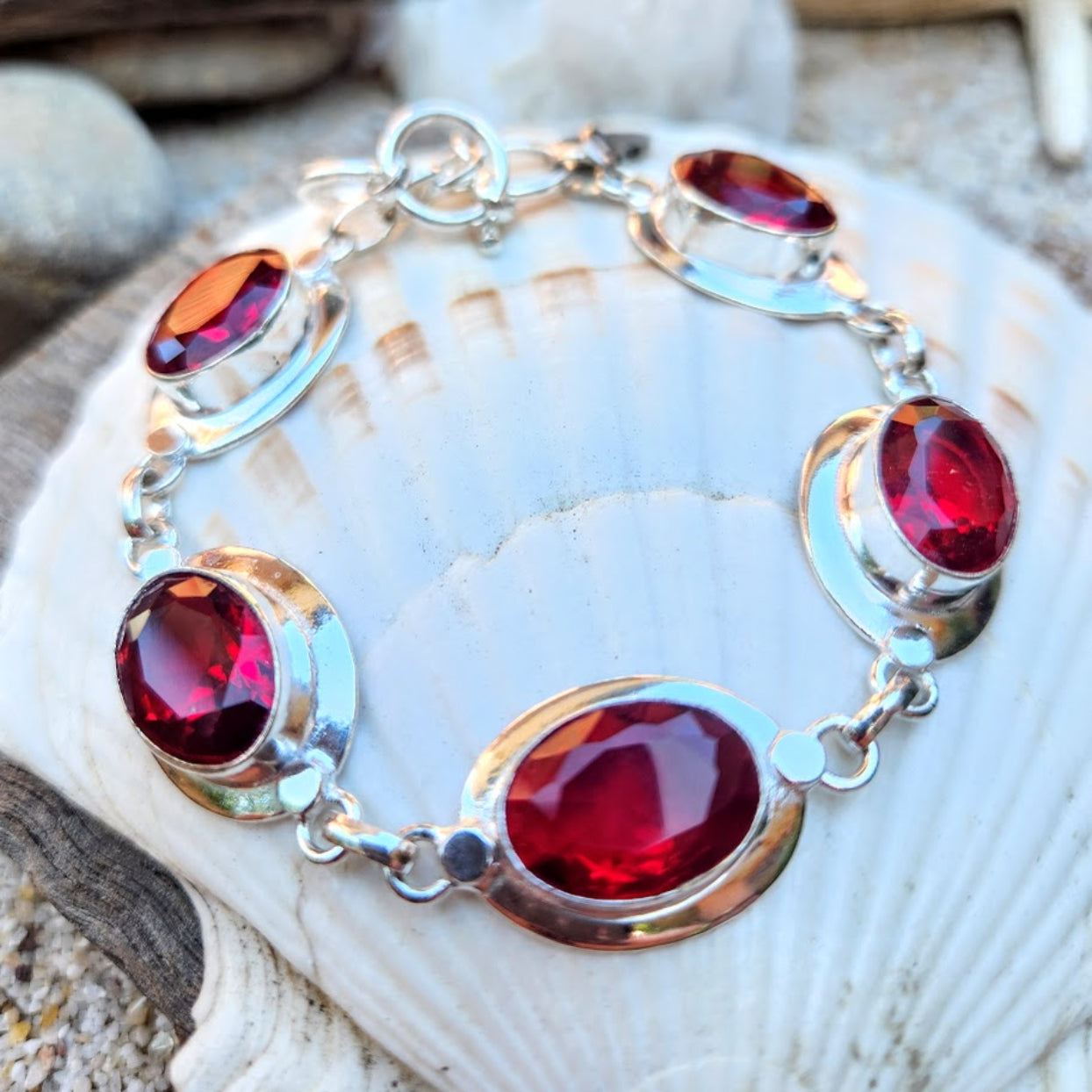 LE ROUGE - GARNET CRYSTAL 925 BRACELET