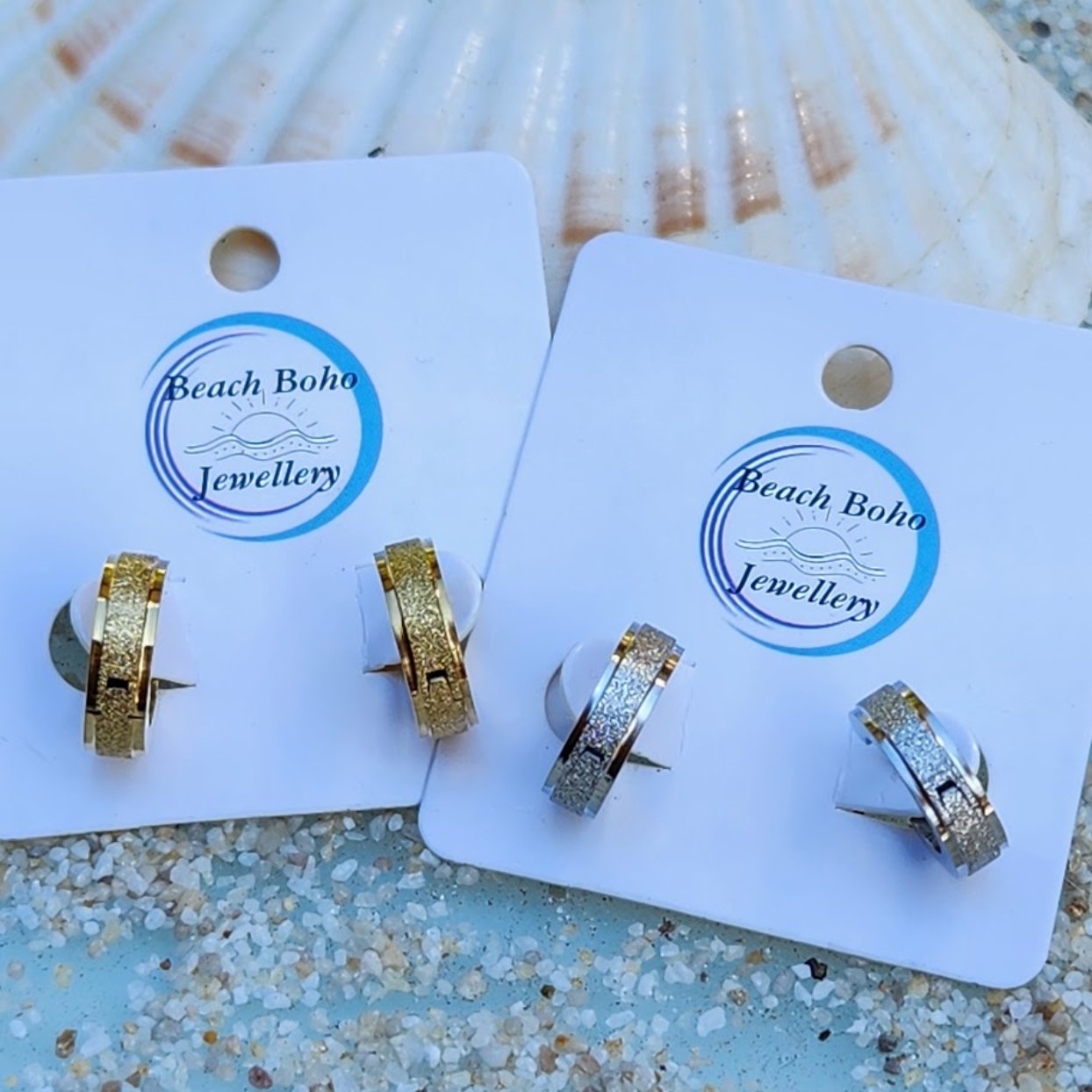 GOLD OR SILVER -  SPECKLED MATT WATERPROOF HUGGIE HOOP EARRINGS - Premium earrings from www.beachboho.com.au - Just $35! Shop now at www.beachboho.com.au