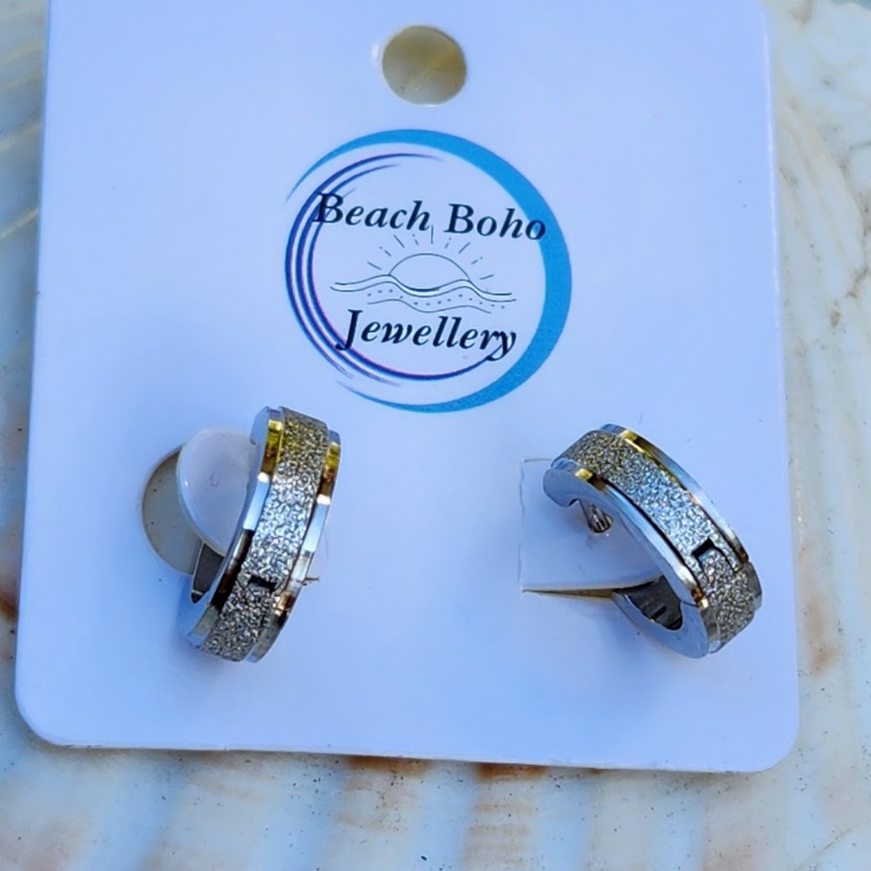 GOLD OR SILVER -  SPECKLED MATT WATERPROOF HUGGIE HOOP EARRINGS - Premium earrings from www.beachboho.com.au - Just $35! Shop now at www.beachboho.com.au