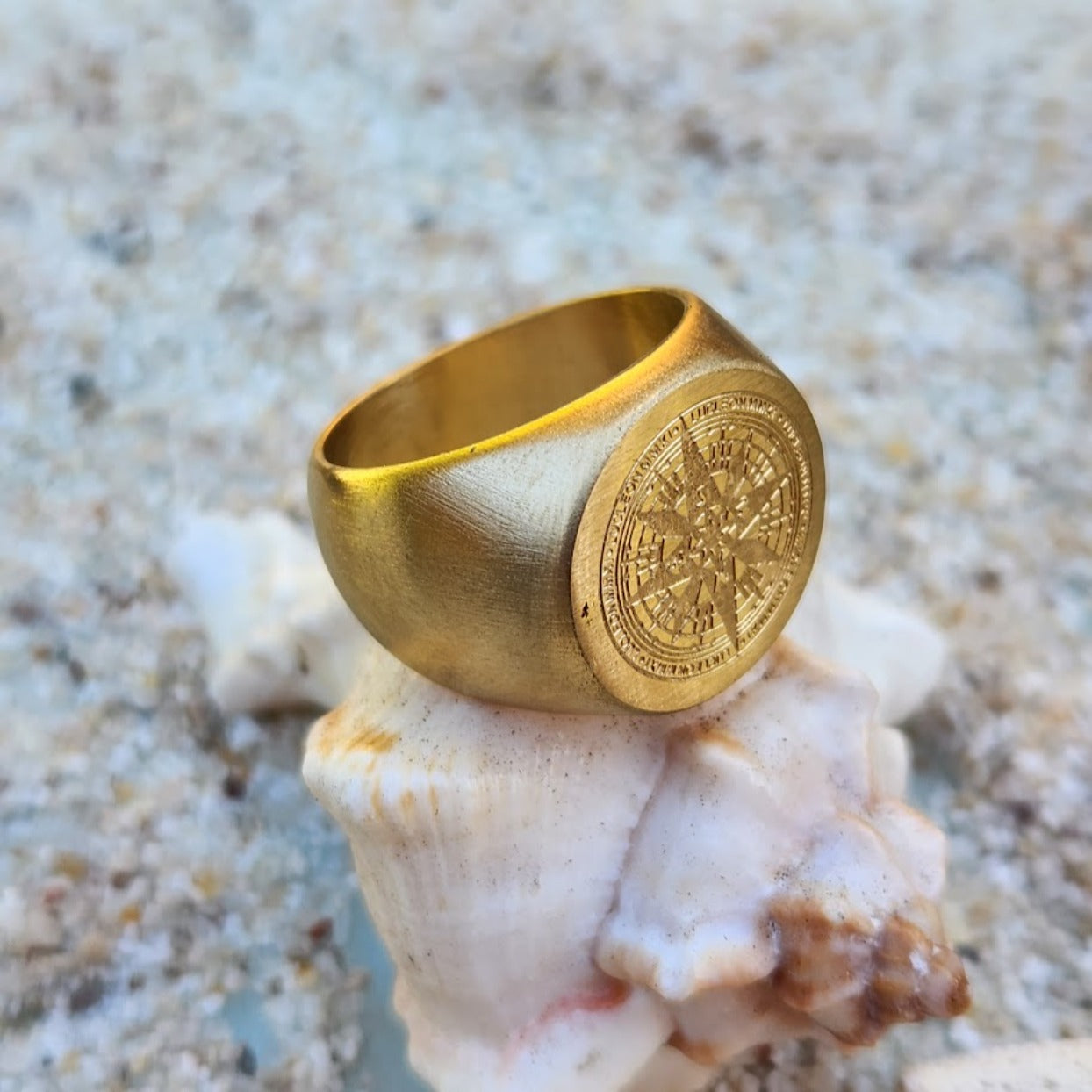 LIFE'S COMPASS - WATERPROOF 18K GOLD RING - Premium Rings from www.beachboho.com.au - Just $90! Shop now at www.beachboho.com.au