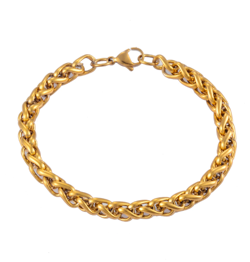 MEN'S 18K GOLD OR SILVER WATERPROOF WHEAT CHAIN BRACELET - Premium MEN'S BRACELETS from www.beachboho.com.au - Just $68! Shop now at www.beachboho.com.au