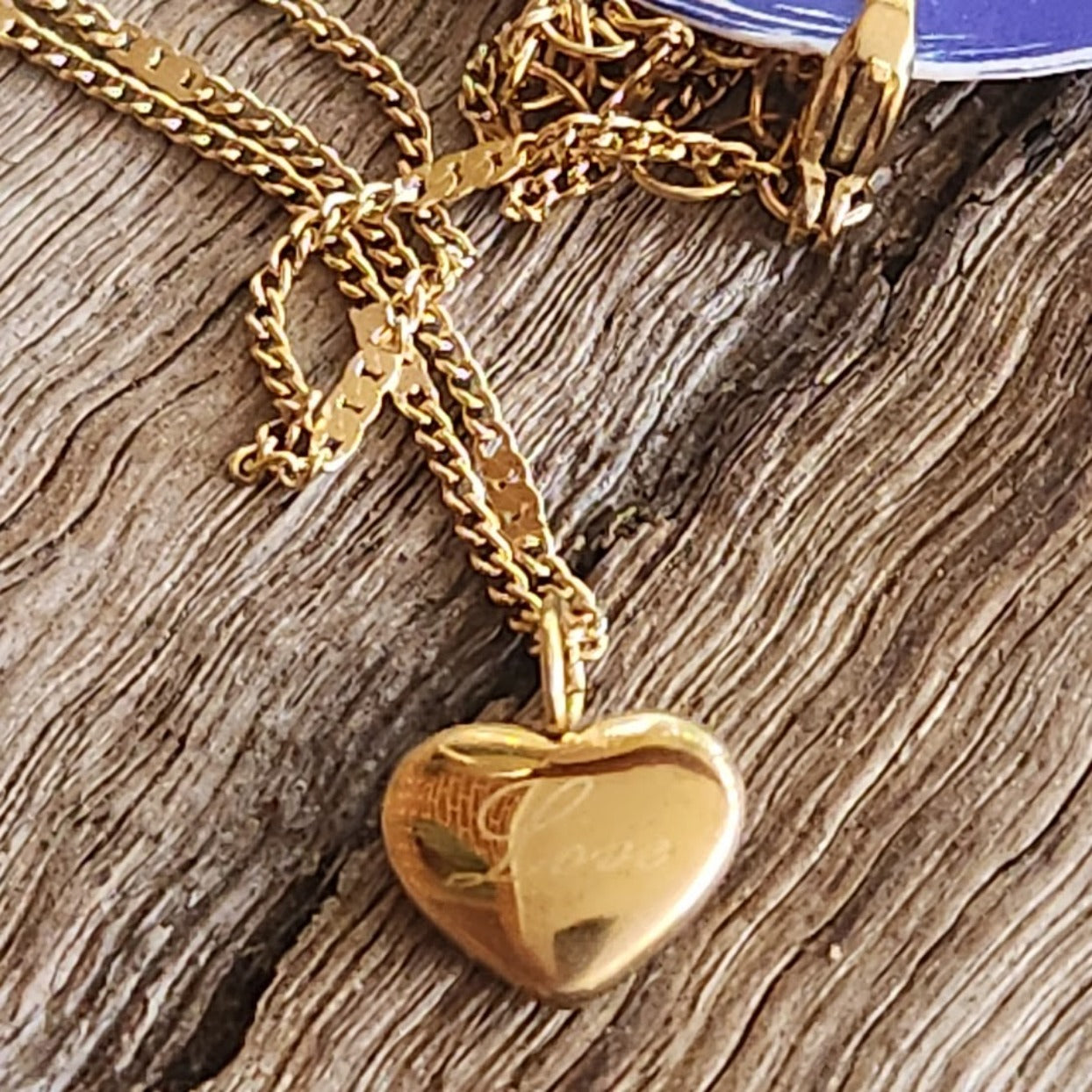 GOLD HEART 'LOVE' WATERPROOF NECKLACE - Premium Necklace from www.beachboho.com.au - Just $75! Shop now at www.beachboho.com.au
