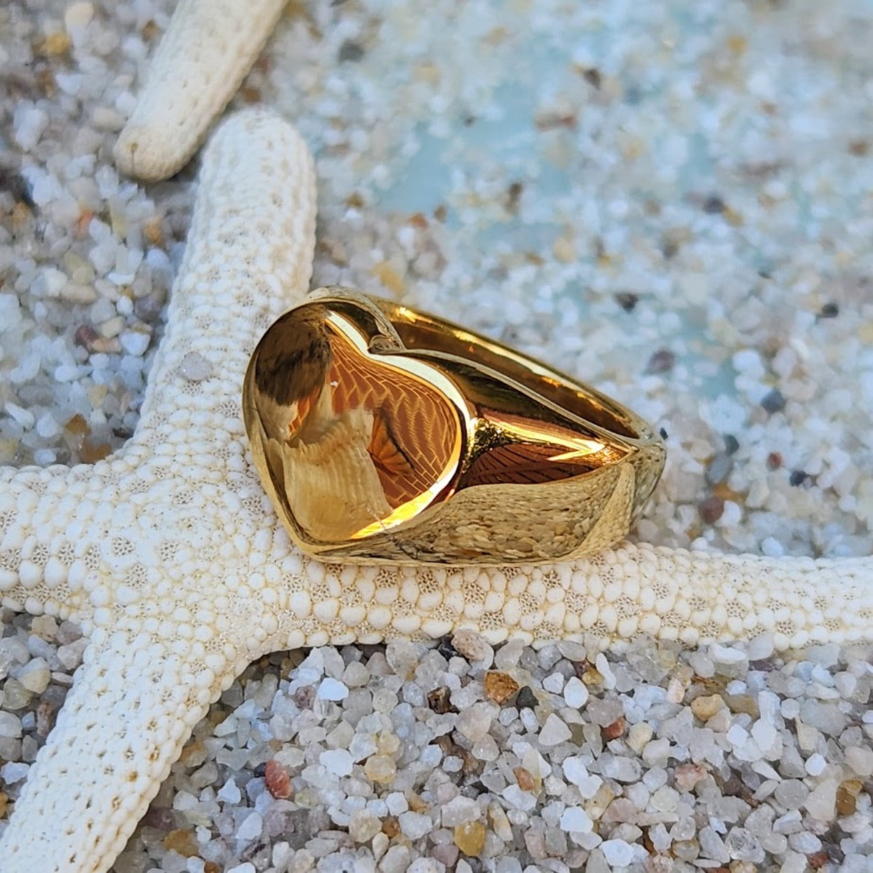 GOLDEN HEART  -  18K WATERPROOF RING - Premium Rings from www.beachboho.com.au - Just $45! Shop now at www.beachboho.com.au