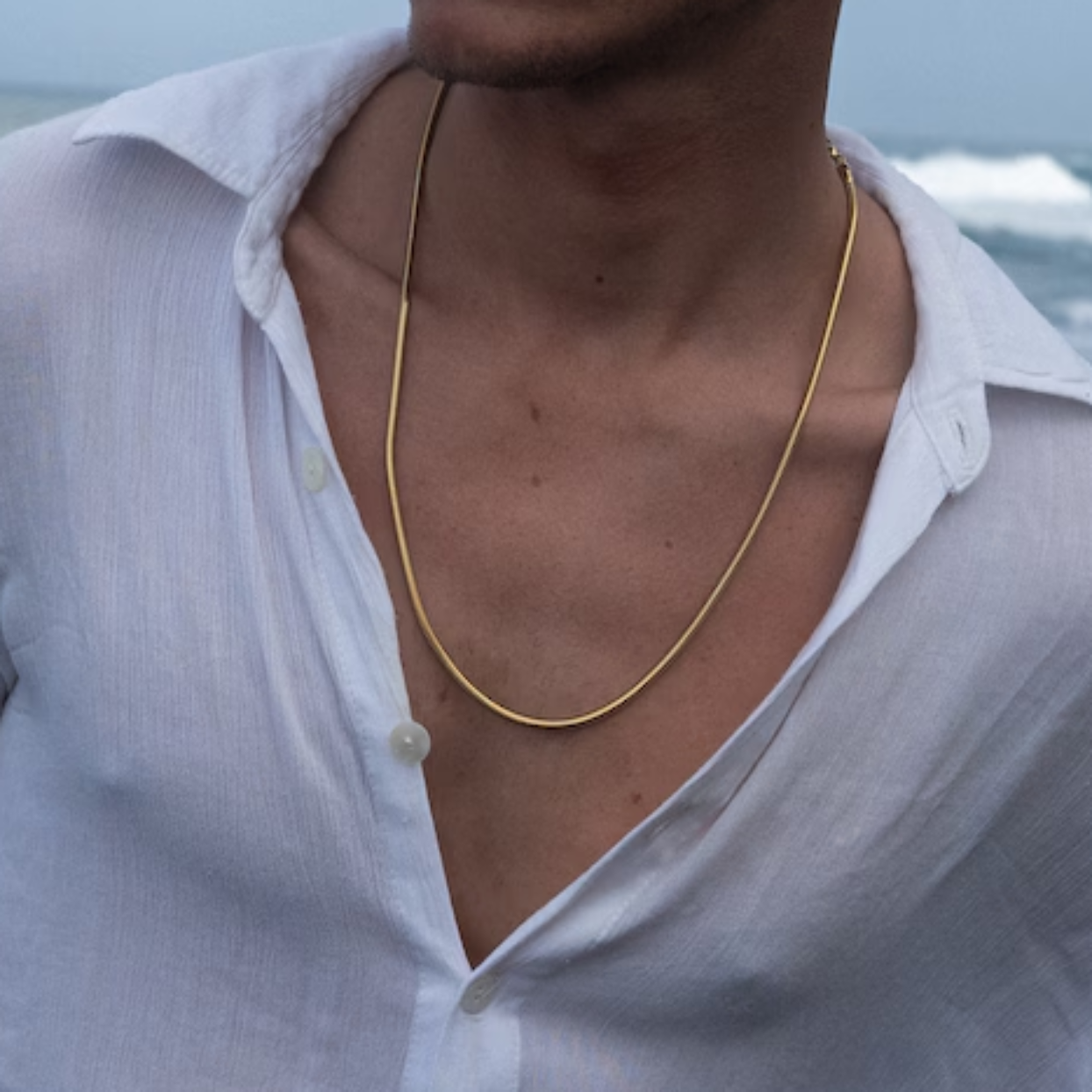 18k GOLD & SILVER 60cm UNISEX SNAKE CHAIN WATERPROOF NECKLACE - Premium necklaces from www.beachboho.com.au - Just $65! Shop now at www.beachboho.com.au