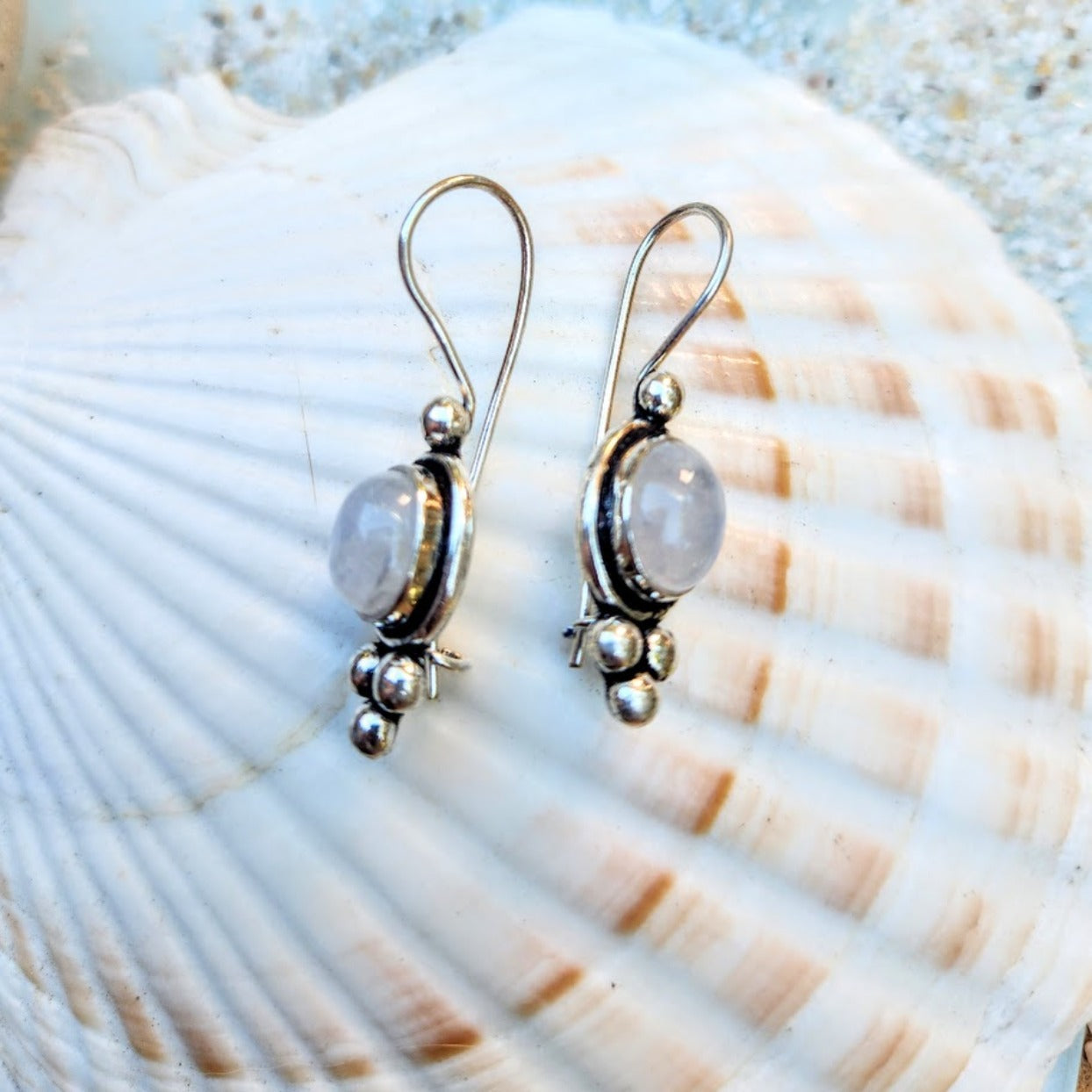 MOONSTONE DREAMS - MOONSTONE 925 SILVER HOOK EARRINGS - Premium earrings from www.beachboho.com.au - Just $80! Shop now at www.beachboho.com.au