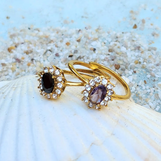 CINQ - CHOICE OF FIVE ADJUSTABLE  CUBIC ZIRCONIA WATERPROOF 18K GOLD RINGS - Premium Rings from www.beachboho.com.au - Just $55! Shop now at www.beachboho.com.au