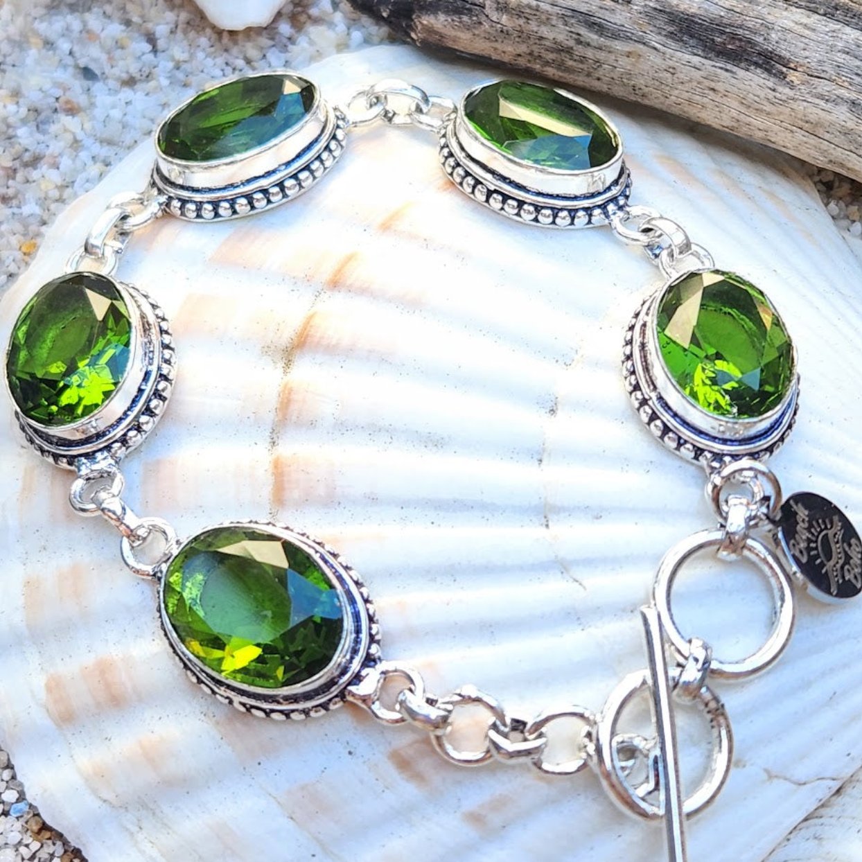 COMPASSION BRACELET - PERIDOT CRYSTAL 925 BRACELET