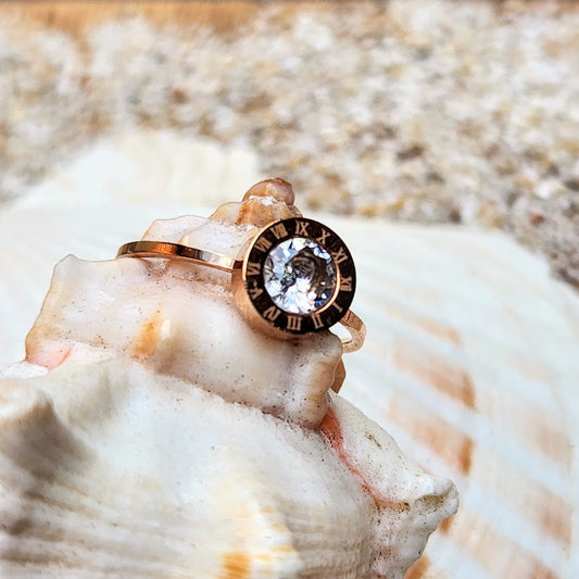 ROMAN ROSE - WATERPROOF CUBIC ZIRCONIA ROSE GOLD RING