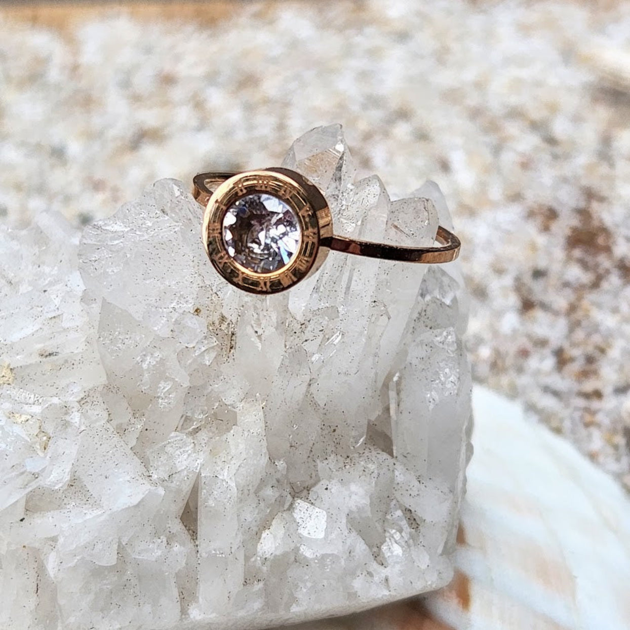 ROMAN ROSE - WATERPROOF CUBIC ZIRCONIA ROSE GOLD RING