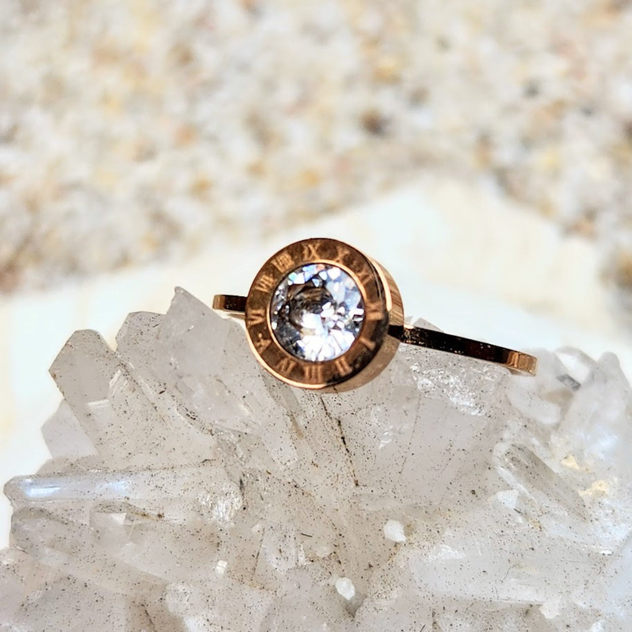 ROMAN ROSE - WATERPROOF CUBIC ZIRCONIA ROSE GOLD RING