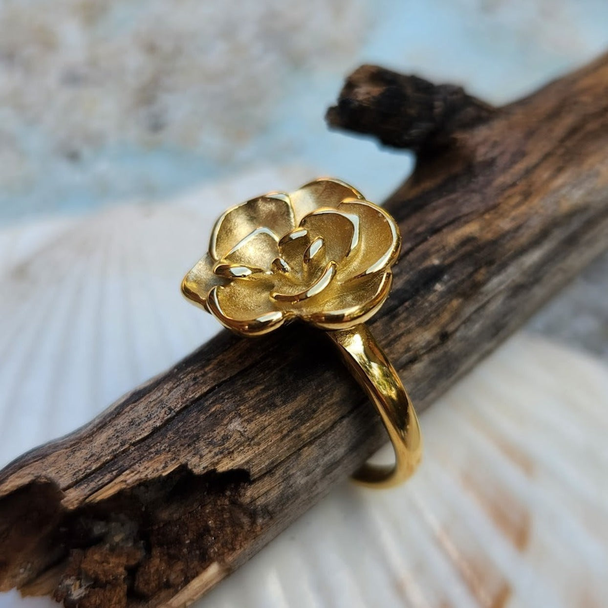 GOLDEN ROSE  - WATERPROOF 18K GOLD RING - Premium Rings from www.beachboho.com.au - Just $55! Shop now at www.beachboho.com.au