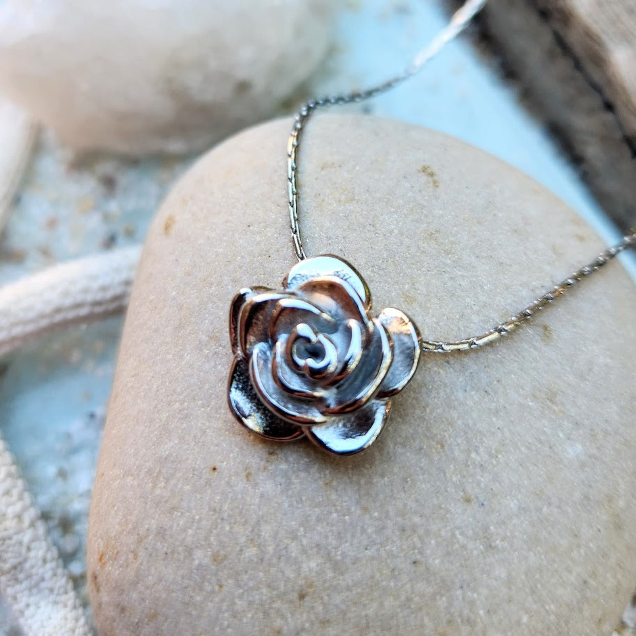 THE ROSE  - WATERPROOF NECKLACE SILVER OR 18K GOLD - Premium necklaces from www.beachboho.com.au - Just $65! Shop now at www.beachboho.com.au