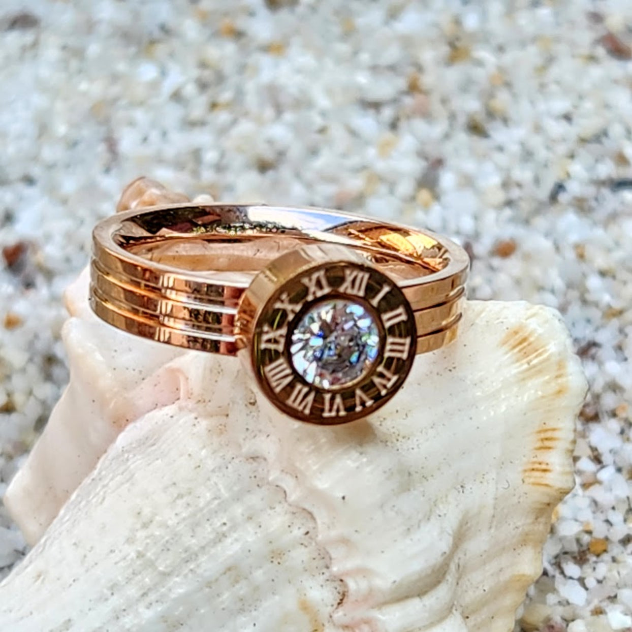 QUARTRO EN ONE - WATERPROOF CUBIC ZIRCONIA ROSE GOLD RING