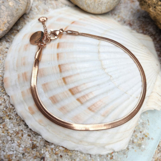 ROSE GOLD SNAKE CHAIN WATERPROOF BRACELET