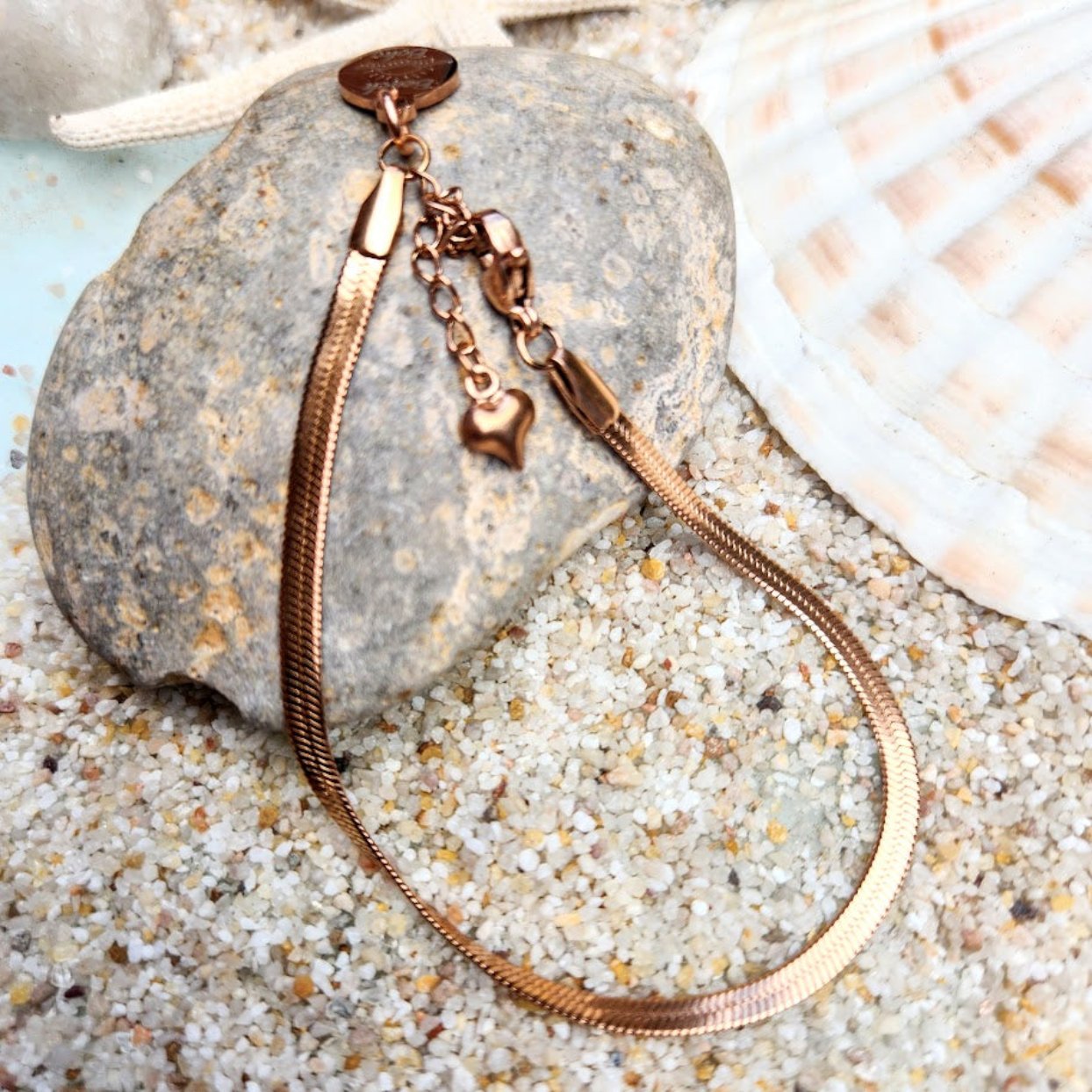 ROSE GOLD SNAKE CHAIN WATERPROOF BRACELET